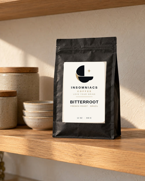 Bitterroot — 12 oz (340 g) bag of coffee in a matte black pouch